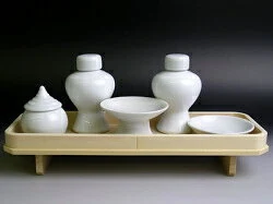 長膳 木曽桧1尺・土器セット6寸