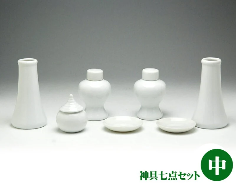 白陶器神具7点セット 中